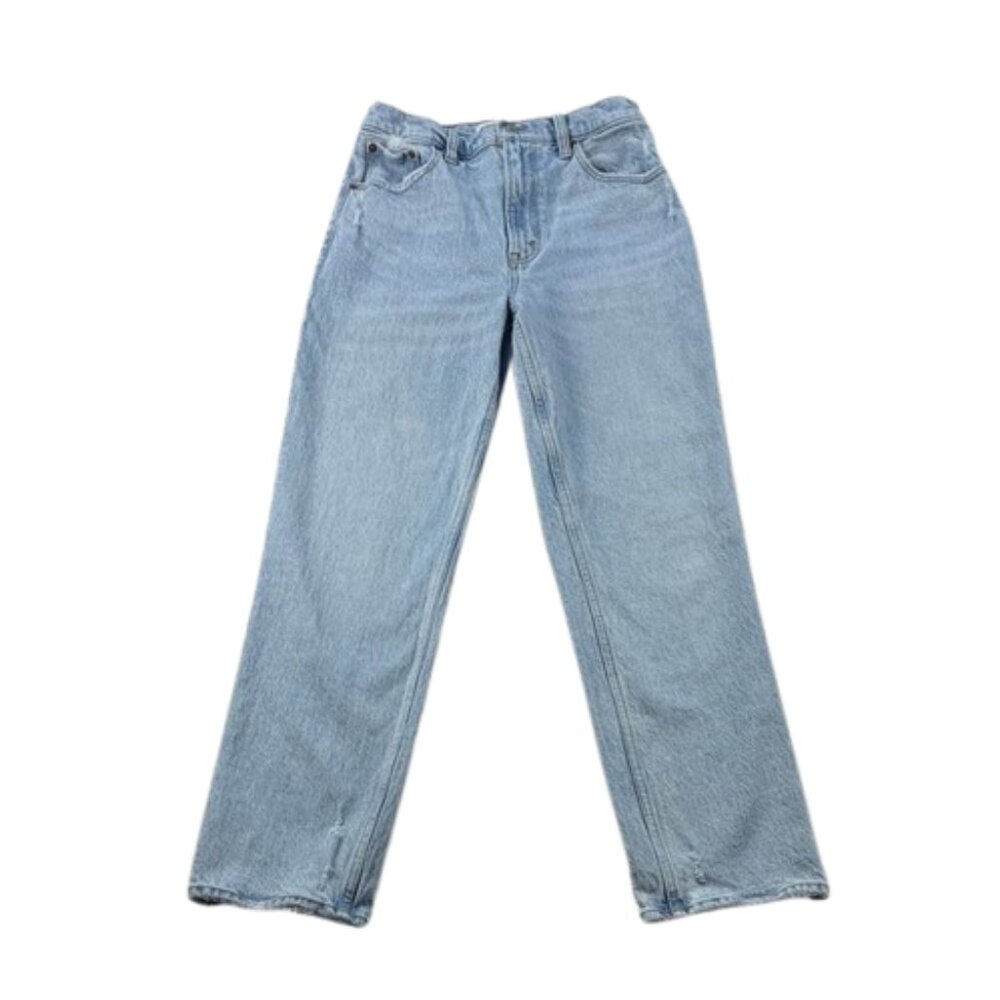 Abercrombie & Fitch Straight Jeans Ultra High Rise Light Wash Size 27
